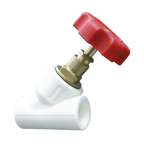 Клапан (вентиль) PP-R запорный белый внутренняя пайка Дн 20х45гр VALFEX 10174020 арт.1217278 вид Клапан ширина, мм 97 - фото