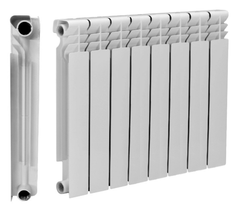 Радиатор биметаллический THERMA Q3 500/80 8 секций 1200 Вт арт.1223413 толщина,мм 80 ширина, мм 655 - фото