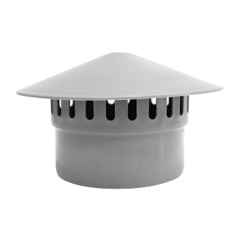 Зонт PP-H вентиляционный серый Дн 50 б/нап VALFEX 26106050 арт.1217178 вид Зонт ширина, мм 170 - фото